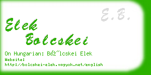 elek bolcskei business card